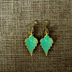 Green Leaf Earrings